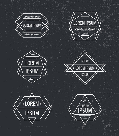 Vector set of geometric line hipster  , icons, badges isolated. Abstract signs, framesのイラスト素材