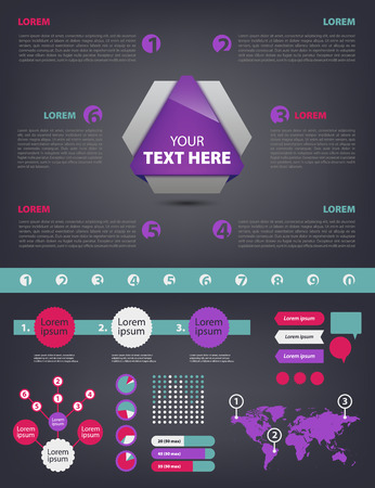 Vector infographics set. Flower template for diagram, graph, presentation and chart.のイラスト素材