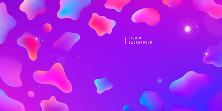 Vector abstract liquid flow background. Fluid gradient 3d shapes composition. Futuristic design poster, landing page, illustration. Blue, purple, pink posterのイラスト素材