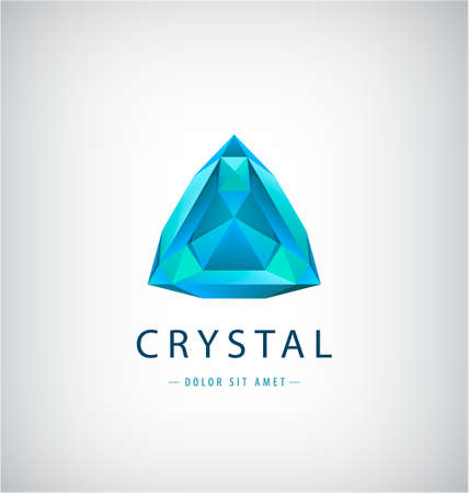 Vector abstract origami,crystal geometric shape,  company identity. Modern futuristic, tech iconのイラスト素材