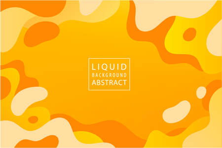 Vector abstract liquid dynamic background, banner design. Orange, yellow elements, shapes. Concept illustration for poster, web, landing, page, cover, ad, cardのイラスト素材