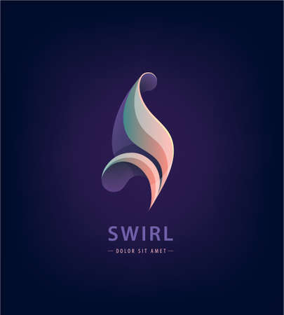 Vector abstract swirl Logo Design. Icon Concept. Classic luxury branding conceptのイラスト素材