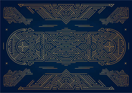 Vector art deco abstract geometric design templates for luxury products. Geometric golden...