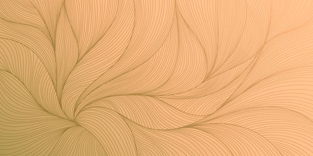 Vector abstract luxury golden wallpaper, wavy line art background. Art Deco Pattern, texture for print, fabric, packaging design. Vintage illustration.のイラスト素材