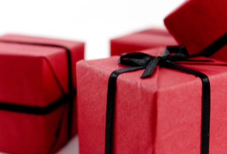 little red gifts isolated over white 