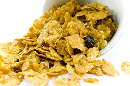 cornflakes from the white bowl
