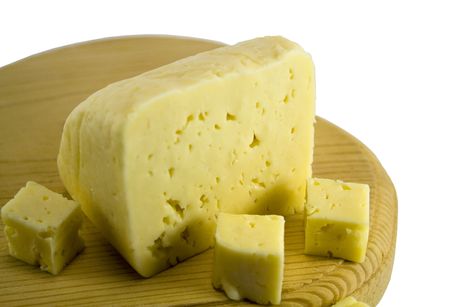 cheese on wooden boad