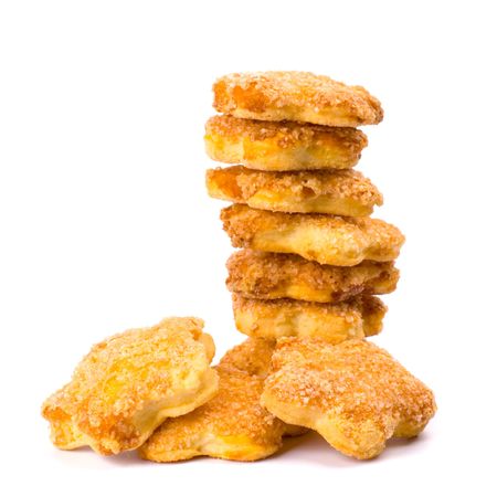 stack of cookies on white backgroundの写真素材