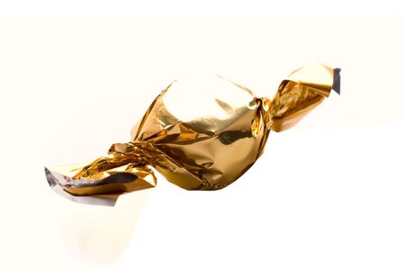 gold sweet closeup on white background)の写真素材