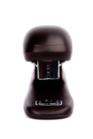 black office strip stapler on white backgroundの写真素材