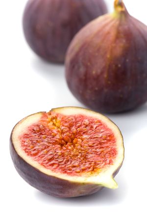 fresh figs closeup on white backgroundの写真素材