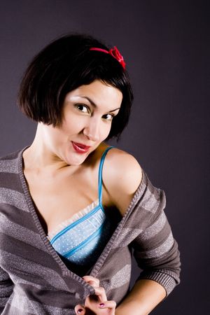 portrait of attractive pin-up girl の写真素材