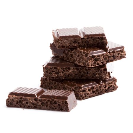 black chocolate blocks isolated on white background
の写真素材