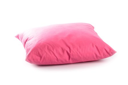 pink pillow isolated on white background の写真素材