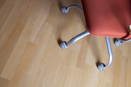 close up image of  office chair on a floorの写真素材