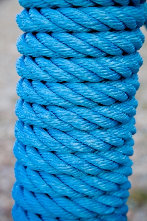  blue rope fence closeupの写真素材