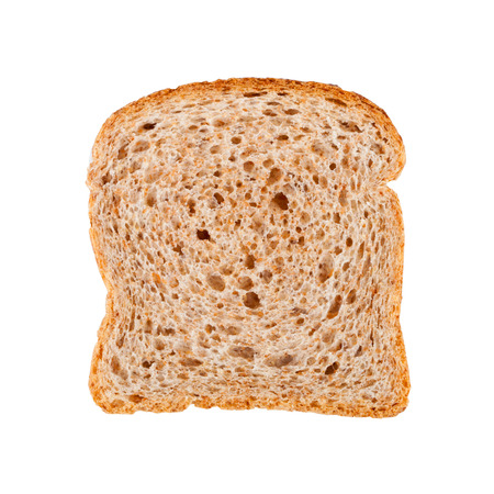 fresh bread slice isolated on white background