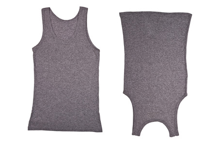  two gray shirts isolated on white background 