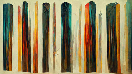 Artistic abstract artwork, textures lines stripe pattern design for wall poster, carpet, area rug,...