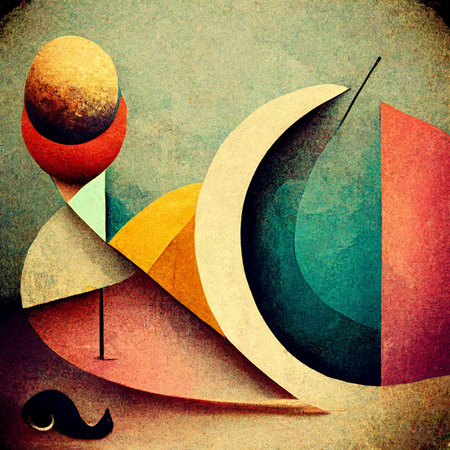 Abstract contemporary modern watercolor art. Minimalist illustration for social media, wall decoration, postcard or brochure cover design. Digital generated. Vintage style.の写真素材