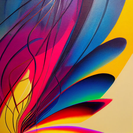 Abstract contemporary modern watercolor art. Minimalist illustration for social media, wall decoration, postcard or brochure cover design. Digital generated. Cartoon style.の写真素材