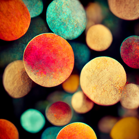 Abstract colorful background surface. Fantastic foam with spheres. Digital generated artwork.の写真素材