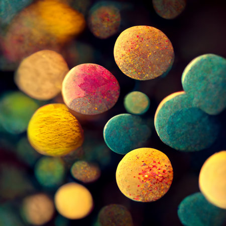 Abstract colorful background surface. Fantastic foam with spheres. Digital generated artwork.
