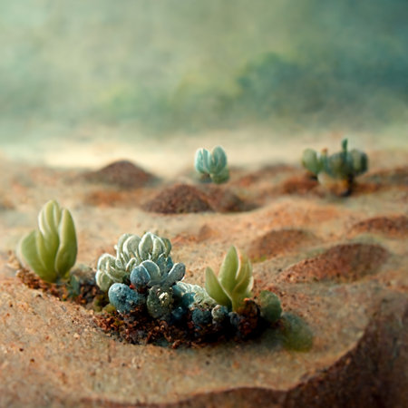 Desert landscape. Desert area, sand terrain - Africa, Sahara, or Arizona nature. Wilderness...