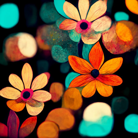 Watercolor art background. Digital generated wallpaper design with flower paint brush line art. Colorful watercolor Illustration for prints, wall art, cover and invitation.の写真素材
