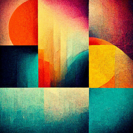 Abstract contemporary modern watercolor art. Minimalist illustration for social media, wall decoration, postcard or brochure cover design. Digital generated. Vintage style.の写真素材