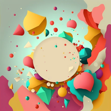 Abstract futuristic contemporary modern cosmic design in cartoon style with spheres, stripes and...