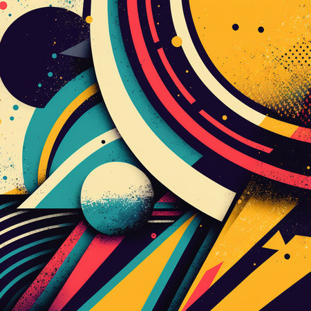 Abstract colorful contemporary modern watercolor art. Minimalist illustration for social media, wall decoration, postcard or brochure cover design. Digital generated. Vintage style.の素材