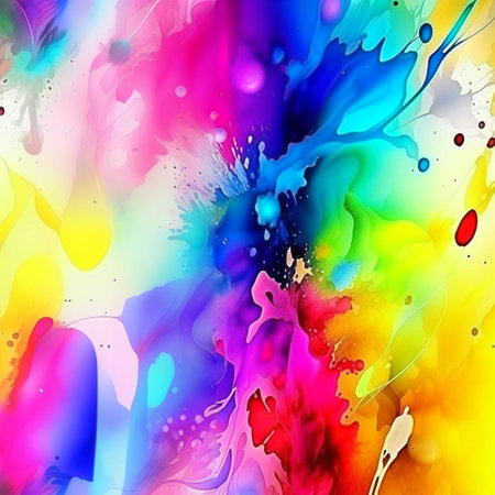 Abstract contemporary modern watercolor art. Minimalist illustration in yellow, blue and red shades for social media, wall decoration, postcard or brochure cover design. Digital generated.の素材