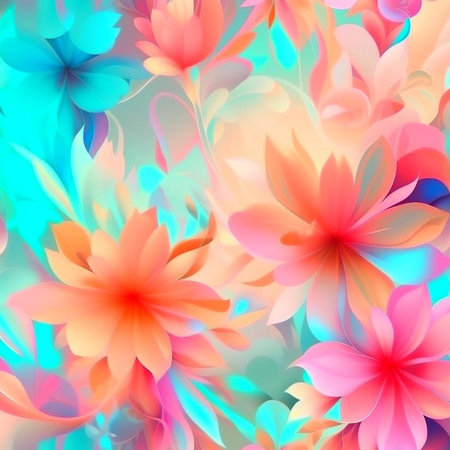 Pink and lilac shades flowers background. Digital generated design with flower paint brush line art. Closeup illustrations.の素材