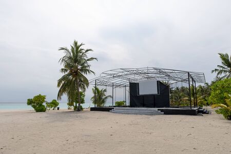Empty stage is beach waiting for concertの写真素材
