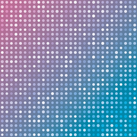 Blue and pink gradient background of multiples dots. Fashion trends circles backdrop. Vector illustration. May use for modern background, digital, website template...のイラスト素材