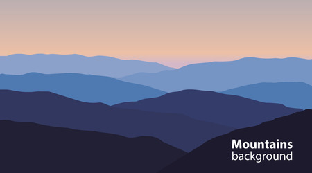 Landscape with mountains and hills. Extreme sports, outdoor recreation background. Vector illustration.のイラスト素材