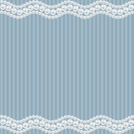 Blue elegance romantic background. With pearly borders. Vector illustration.のイラスト素材