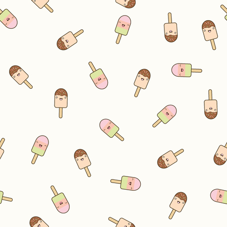 Pattern of cute style ice cream bars.のイラスト素材