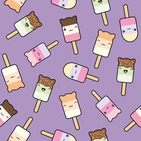 Pattern of cute style ice cream bars.のイラスト素材