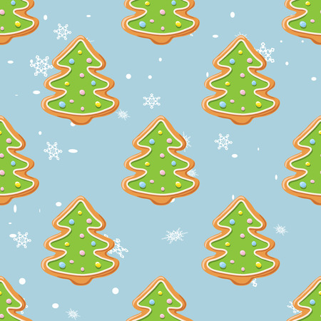 Christmas gingerbread pattern.のイラスト素材