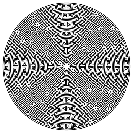 Round ornamental shape with ethnic seamless textures.のイラスト素材