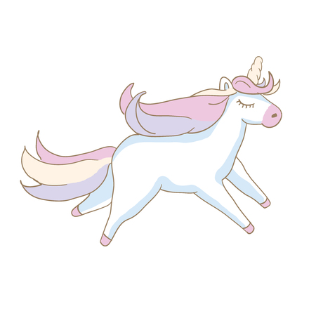 Beautyful unicorn. Isolated on white background. Vector illustrationのイラスト素材