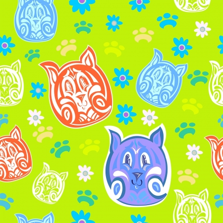tiger cub seamless patternのイラスト素材
