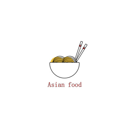 Logo of noodle on the theme of asian foodのイラスト素材