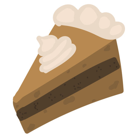 Pumpkin piece of cake doodle isolated on white background. Hand drawn vector illustration on the theme of bakeryのイラスト素材