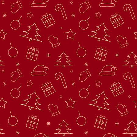 Christmas and new year pattern. Holiday seamless background.のイラスト素材