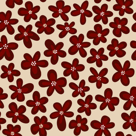 Hand drawn seamless floral pattern with burgundy marsala flowers on neutral beige background. Elegant red black white leaves petals blossom for textile wrapping paper. Summer fall autumn wedding in minimalist styleの写真素材