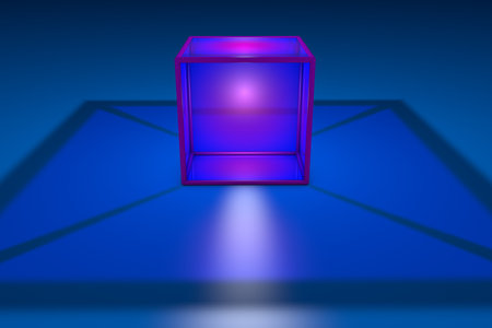 Cubes or hexahedrons. Platonic body of equilateral squares. Technology background, 3d illustration