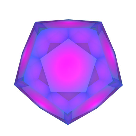 dodecahedron Magic crystal, a symbol of ether. Platonic body of equilateral pentagons. Technology...